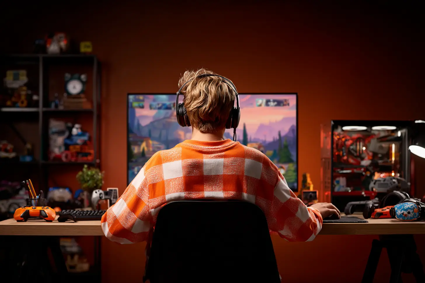 Jugador de eSports frente a la pantalla con ambientación de BetWarrior